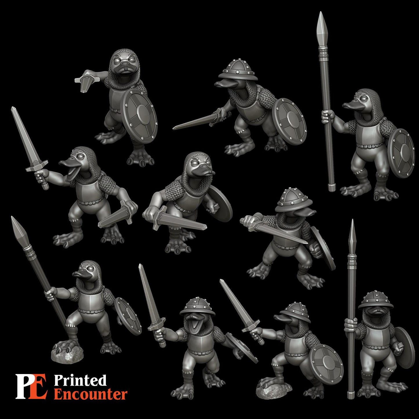 Duck Folk Guards (10 versions) | Printed Encounter | UNPAINTED Miniature in Resin