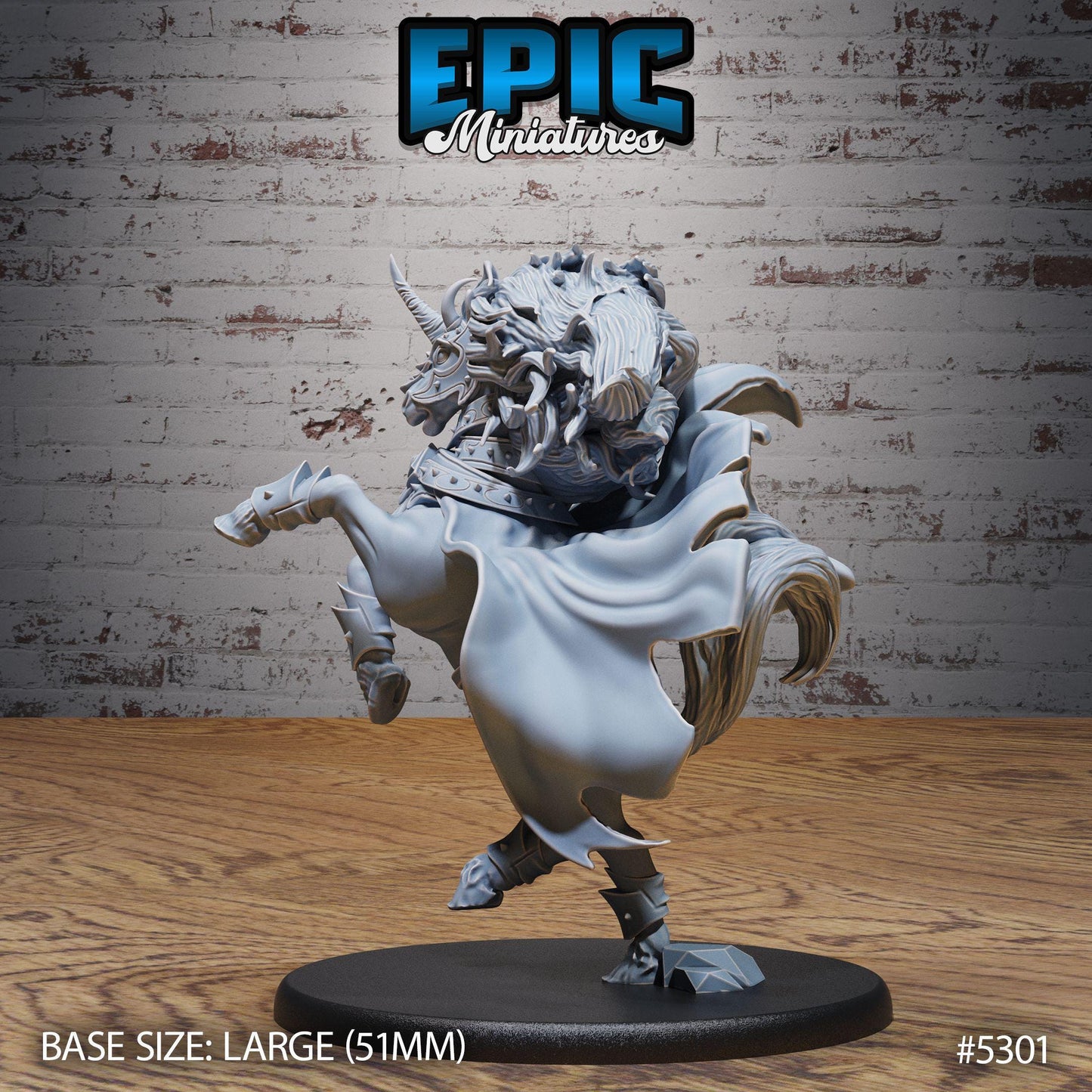 Dark Unicorn Set | Horned Fable Monster | Rainbow Horse | Underdark Encounter | Epic Miniatures | UNPAINTED Miniature in Resin