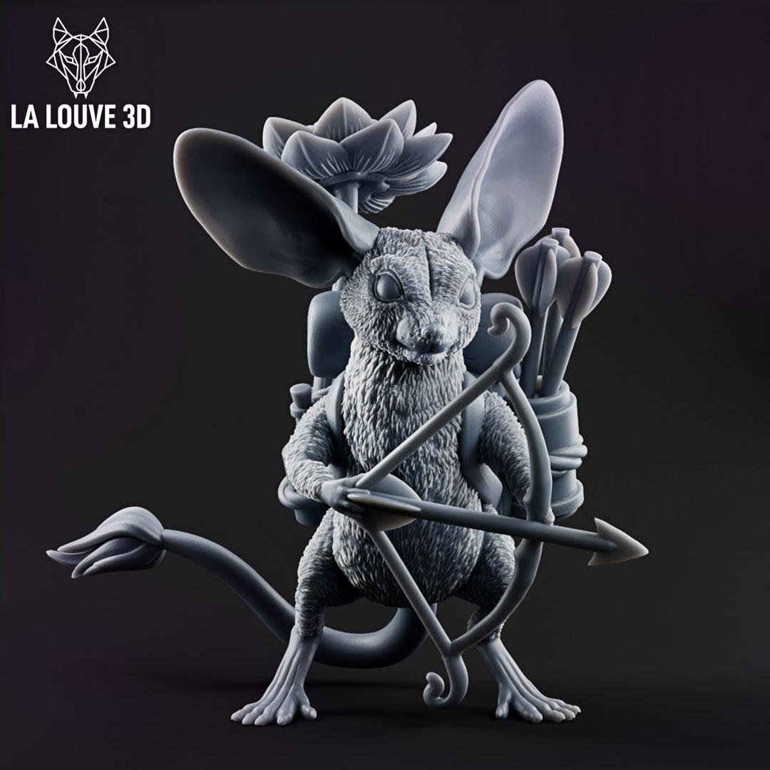 Jerboa Ranger | Desert Mouse | La Louvre 3D | UNPAINTED Miniature in Resin