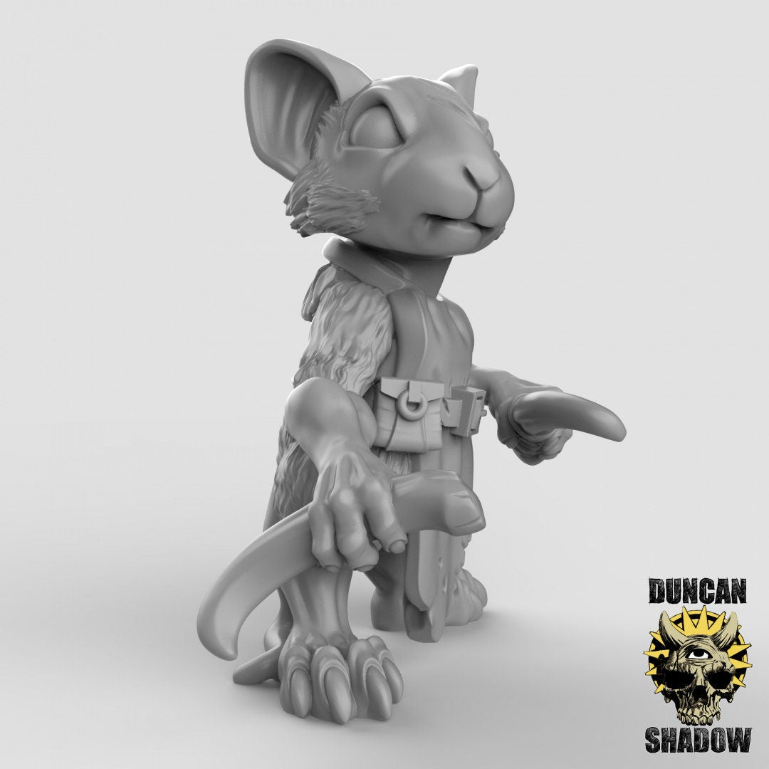 Mousle Rangers with Daggers  (Set of 3)| Duncan Shadow | UNPAINTED Miniature in Resin