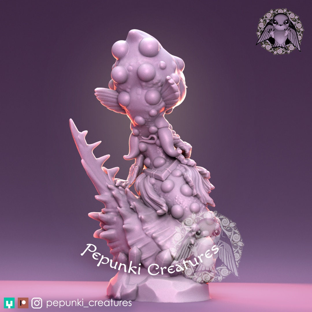 Lumpy Seahorse Lady | Pepunki Creatures | UNPAINTED Miniature in Resin