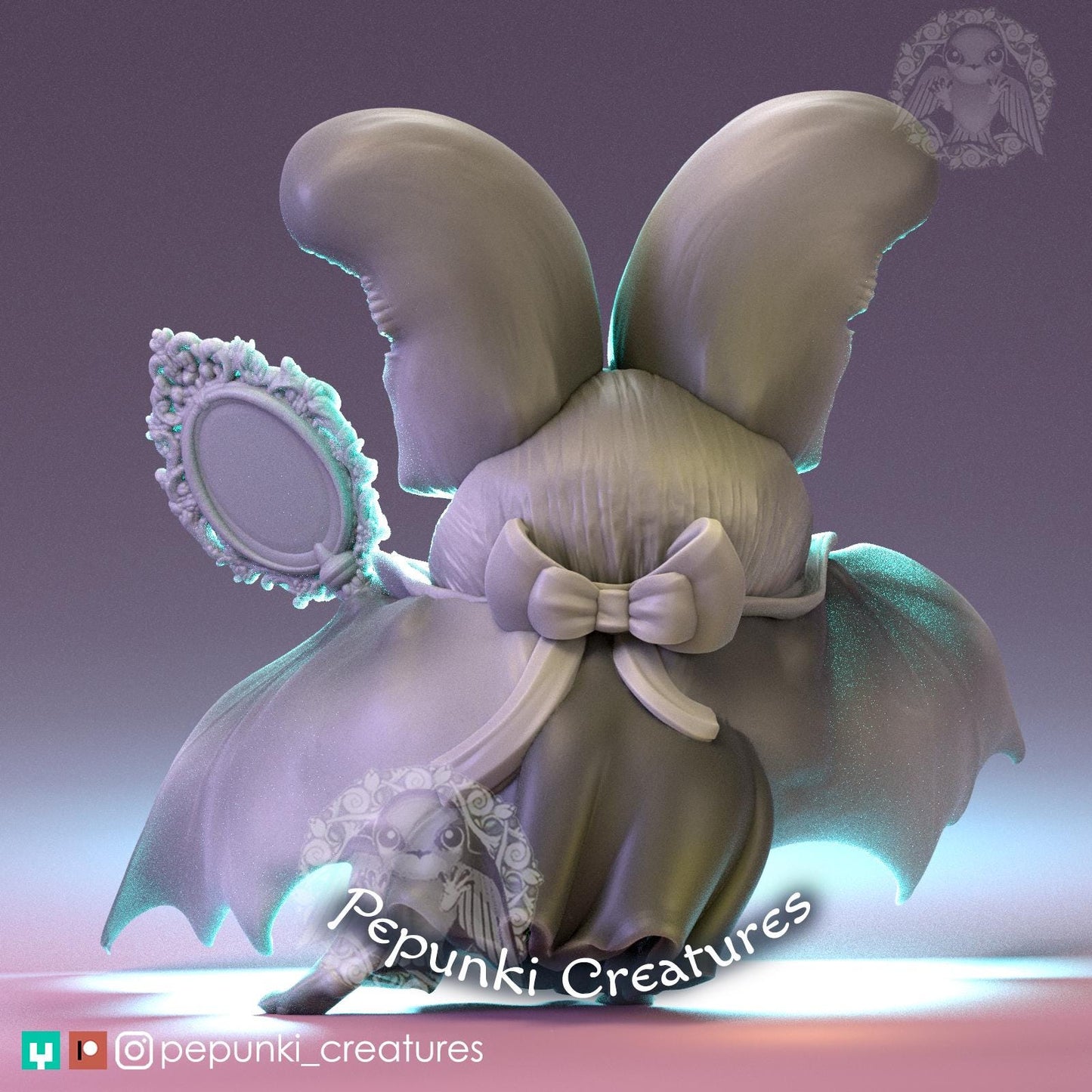 Long-eared Bat Countess | Pepunki Creatures | UNPAINTED Miniature in Resin