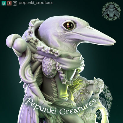 Kingfisher Bird Druid | Pepunki Creatures | UNPAINTED Miniature in Resin