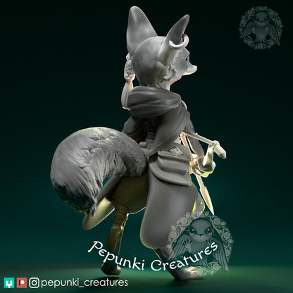 Fox Archer | Pepunki Creatures | UNPAINTED Miniature in Resin