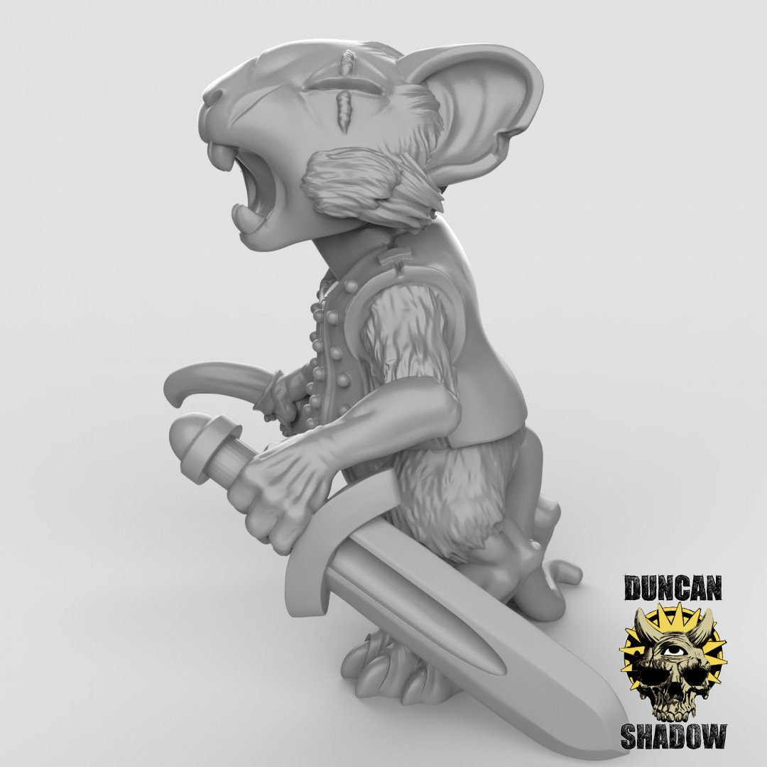 Mousle Rangers with Daggers  (Set of 3)| Duncan Shadow | UNPAINTED Miniature in Resin