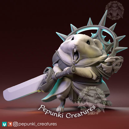 Pika Cleric Warrior | Pepunki Creatures | UNPAINTED Miniature in Resin
