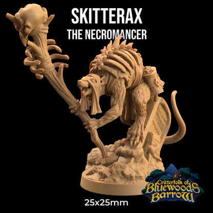 Skitterax, The Necromancer | The Critterfolk of Bluewoods Barrows | Dragon Trappers Lodge | UNPAINTED Miniature in Resin