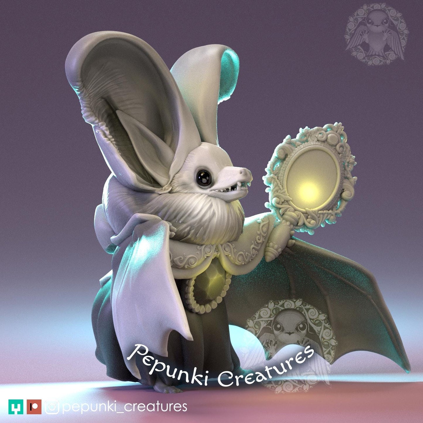 Long-eared Bat Countess | Pepunki Creatures | UNPAINTED Miniature in Resin