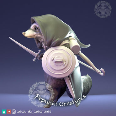 Raccoon Rogue | Pepunki Creatures | UNPAINTED Miniature in Resin