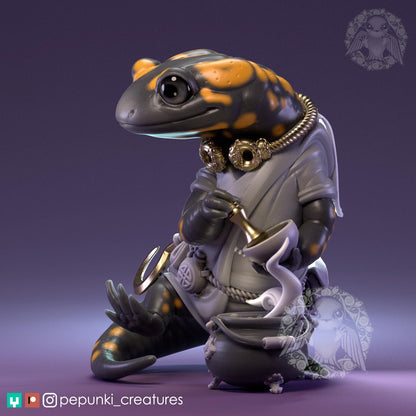 Salamander Celtic Druid | Pepunki Creatures | UNPAINTED Miniature in Resin