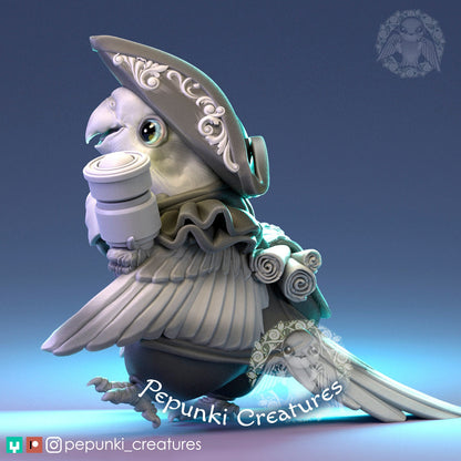 Cockatiel Steersman (Navigator) Bird | Pepunki Creatures | UNPAINTED Miniature in Resin