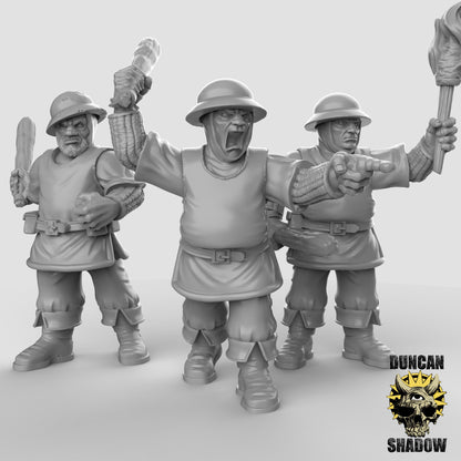 Town Guard (Set of 3) 5 Variations| Duncan Shadow | UNPAINTED Miniature in Resin