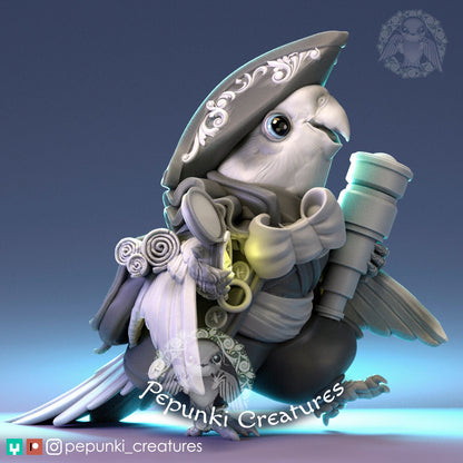 Cockatiel Steersman (Navigator) Bird | Pepunki Creatures | UNPAINTED Miniature in Resin