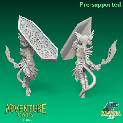Hissani Fighter Cat - Female | Kawna | Adventure Cats | UNPAINTED Miniature in Resin