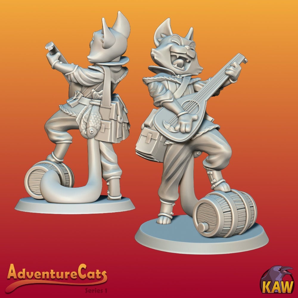 Adventure Cat - Bard (54mm) (Custom)