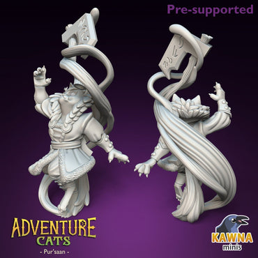 Pur'saan Cleric - Female | Kawna | Adventure Cats | UNPAINTED Miniature in Resin