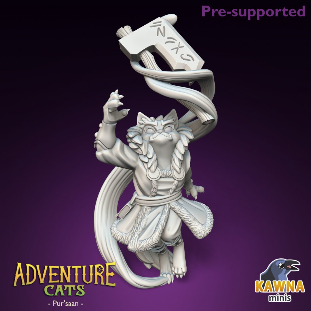 Pur'saan Cleric - Female | Kawna | Adventure Cats | UNPAINTED Miniature in Resin
