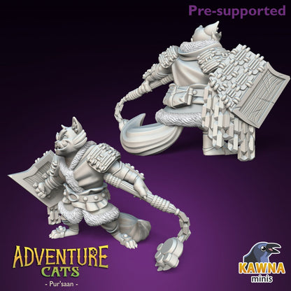 Pur'saan Cleric - Male | Kawna | Adventure Cats | UNPAINTED Miniature in Resin