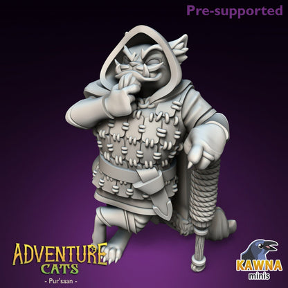 Pur'saan Rogue - Male | Kawna | Adventure Cats | UNPAINTED Miniature in Resin