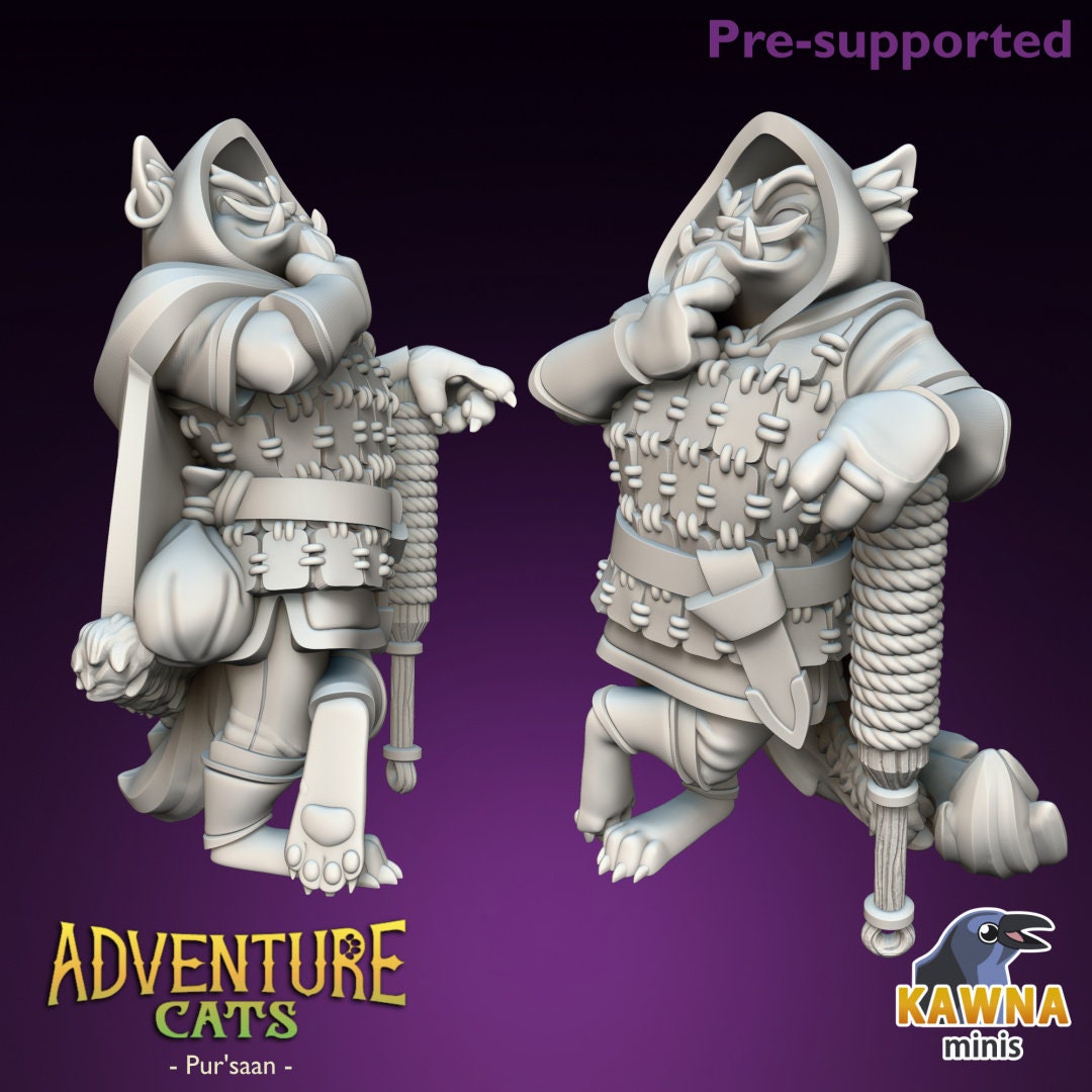 Pur'saan Rogue - Male | Kawna | Adventure Cats | UNPAINTED Miniature in Resin
