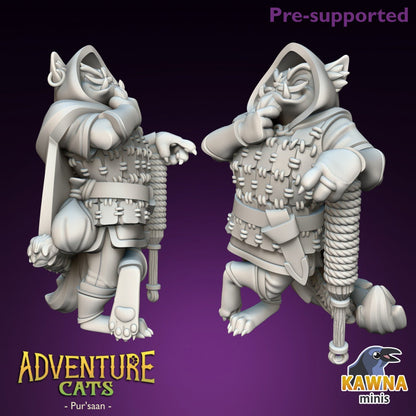 Pur'saan Rogue - Male | Kawna | Adventure Cats | UNPAINTED Miniature in Resin