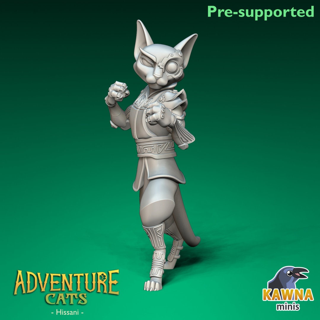 Hissani - Artificer - Male Cat | Kawna | Adventure Cats | UNPAINTED Miniature in Resin