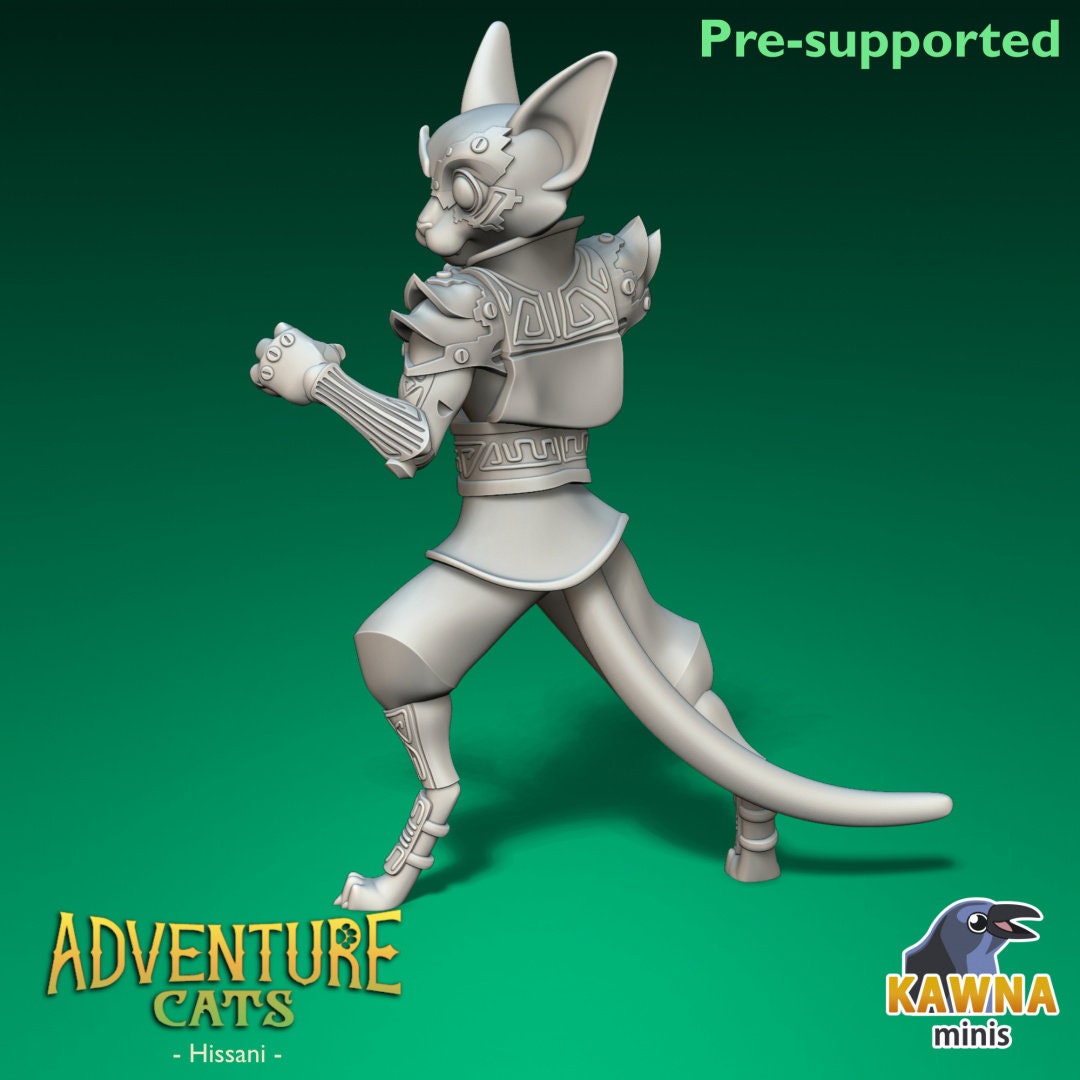 Hissani - Artificer - Male Cat | Kawna | Adventure Cats | UNPAINTED Miniature in Resin