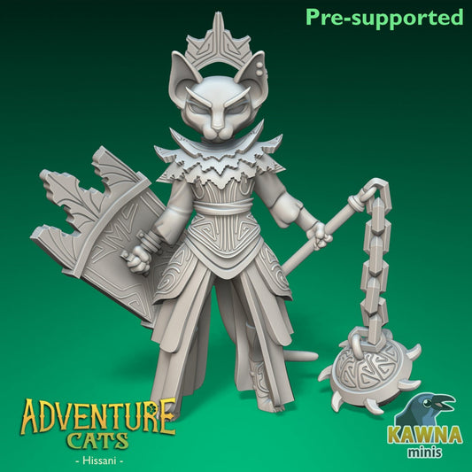Hissani - Cleric - Female Cat | Kawna | Adventure Cats | UNPAINTED Miniature in Resin