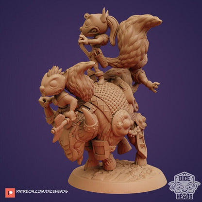Squirrel Barbarians Riding a Bull - Dice Heads - Zoontalis