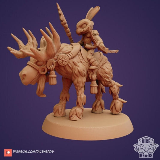 Dice Heads - Zoontalis - Frost Druid Hare on Moose Mount