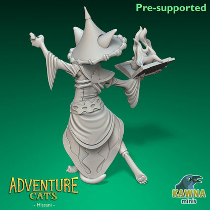 Hissani - Warlock - Female Cat | Kawna | Adventure Cats | UNPAINTED Miniature in Resin