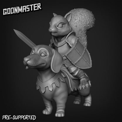 Squirrel & Dachshund Cavalry (4 poses) - Goon Master