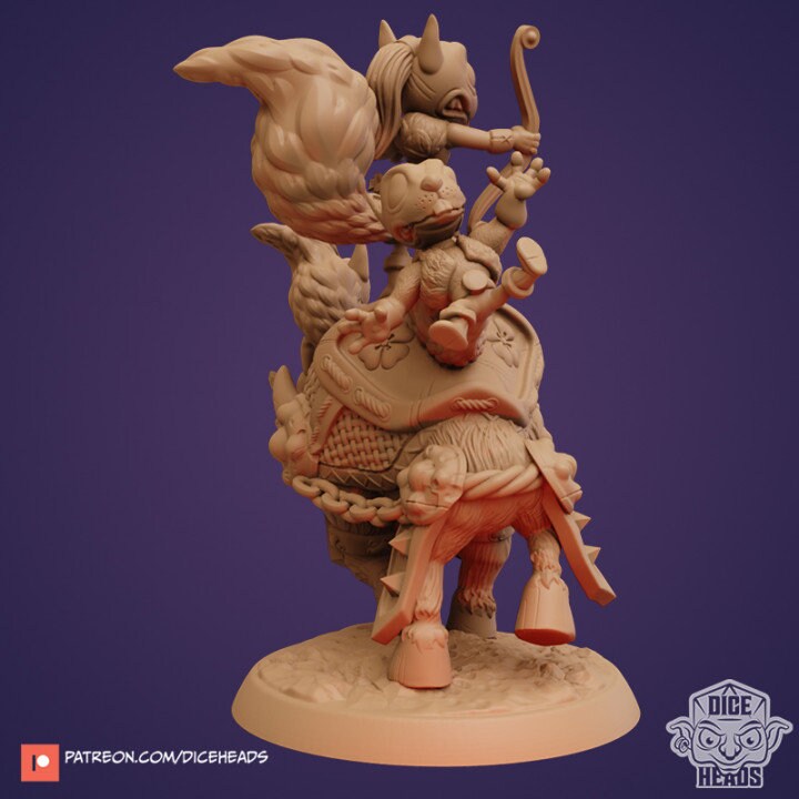 Squirrel Barbarians Riding a Bull - Dice Heads - Zoontalis