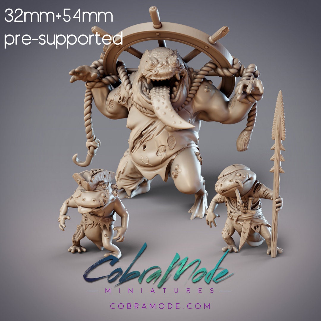 Zombie Amphibians Pirate Crew - Jiro, Goro, and Akumaru, Undead Hanzaki and Hikiga Pirates