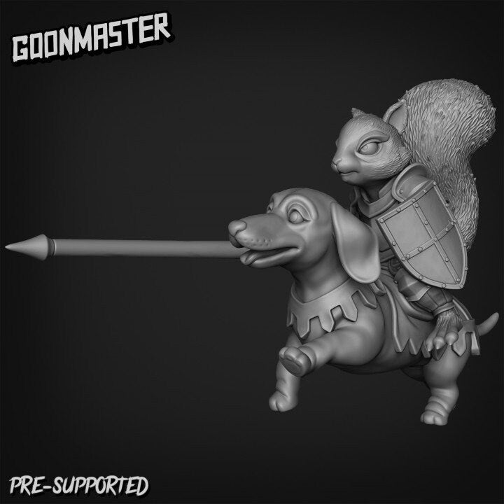 Squirrel & Dachshund Cavalry (4 poses) - Goon Master