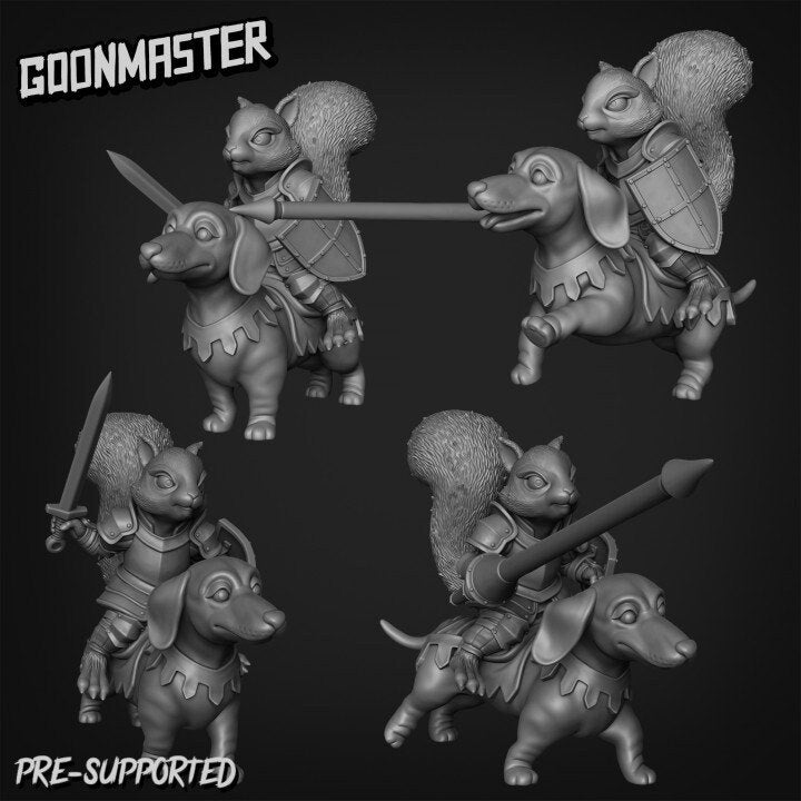 Squirrel & Dachshund Cavalry (4 poses) - Goon Master