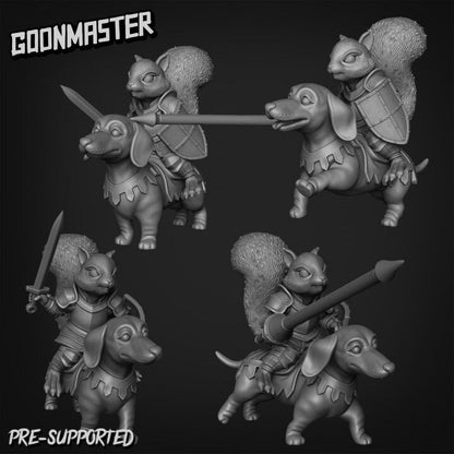 Squirrel & Dachshund Cavalry (4 poses) - Goon Master
