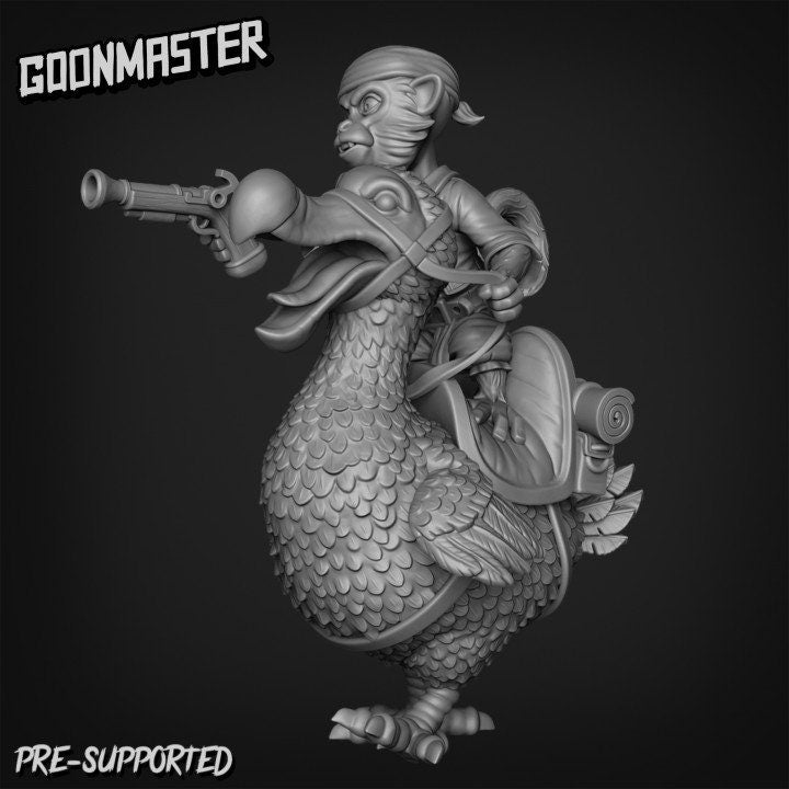 Monkey Pirates Riding Dodos (3 poses) - Goon Master