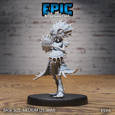 Resin miniature of anthropomorphic flytrap dryad, Version #1 (standing) by Epic Miniatures.