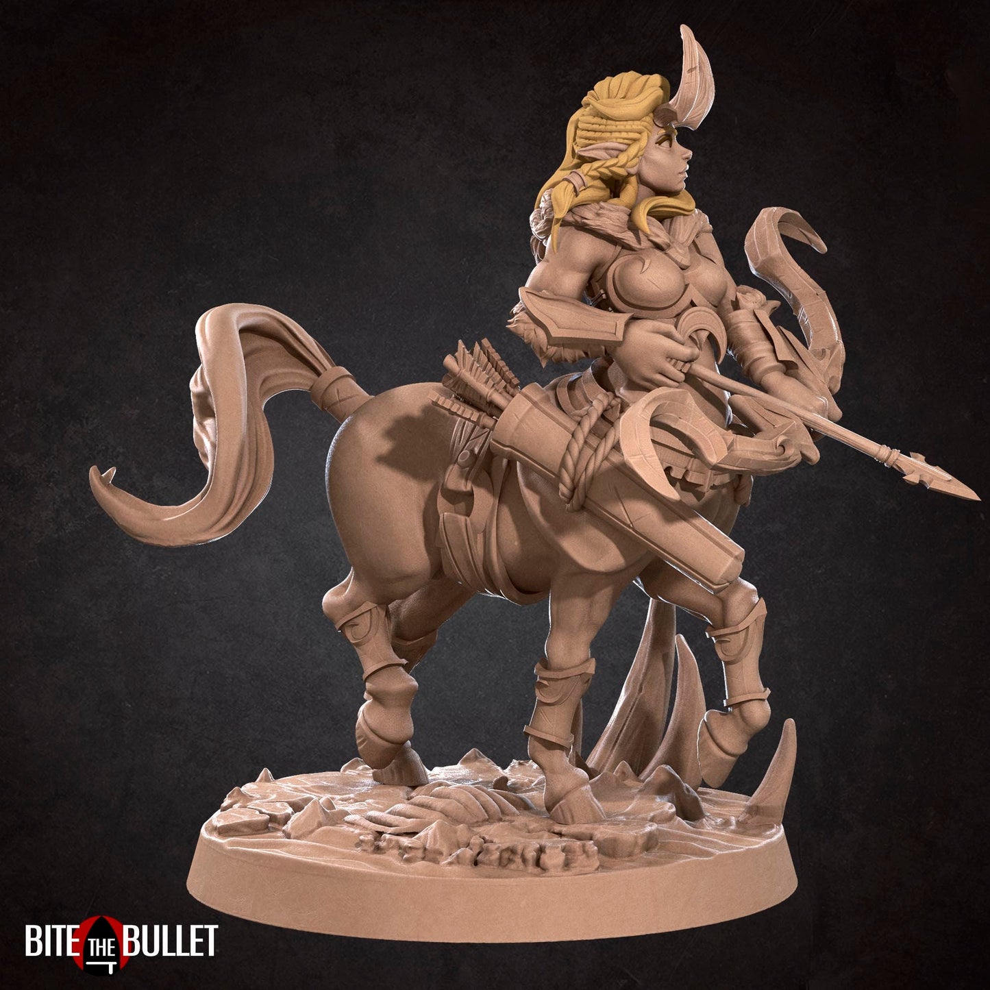 Horned centaur ranger resin miniature by Bite the Bullet.