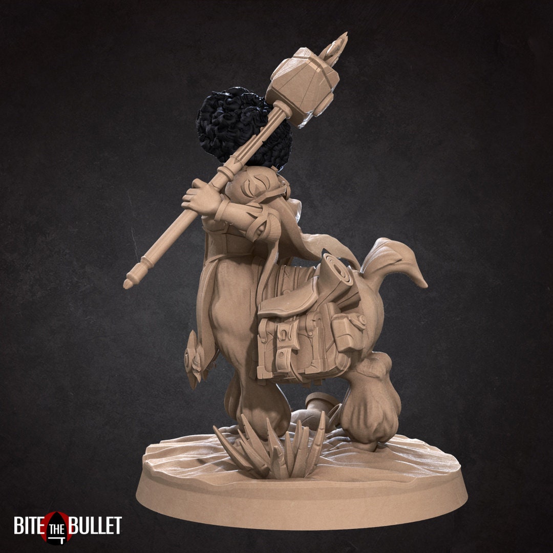Centaur alpaca paladin resin miniature by Bite the Bullet.
