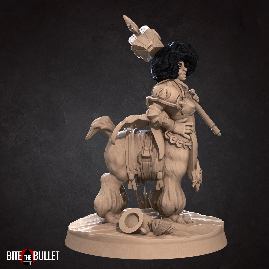 Centaur alpaca paladin resin miniature by Bite the Bullet.