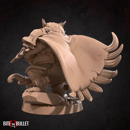 Owlfolk ranger (anthropomorphic owl) resin miniature by Bite the Bullet.