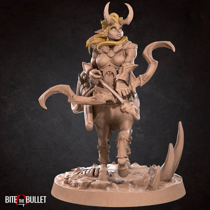 Horned centaur ranger resin miniature by Bite the Bullet.