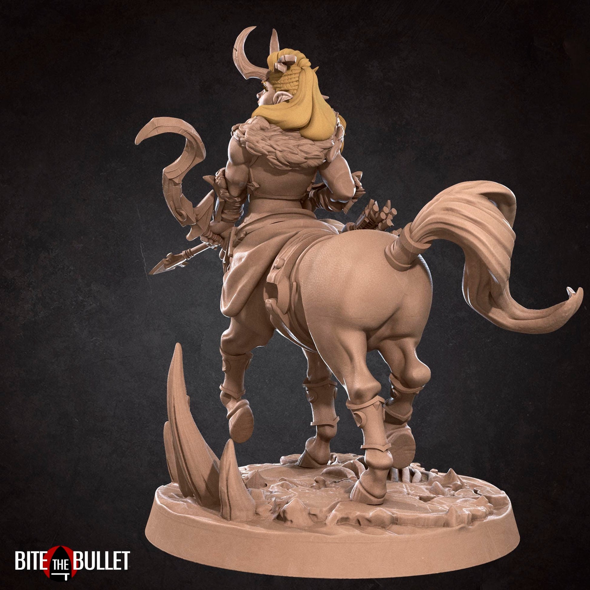 Horned centaur ranger resin miniature by Bite the Bullet.