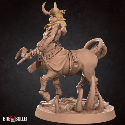 Horned centaur ranger resin miniature by Bite the Bullet.