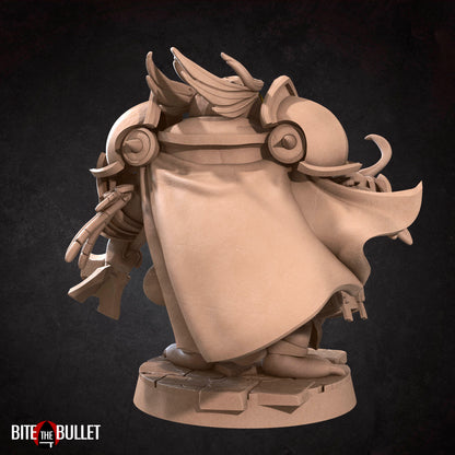 Owlfolk cleric (anthropomorphic owl) resin miniature by Bite the Bullet.