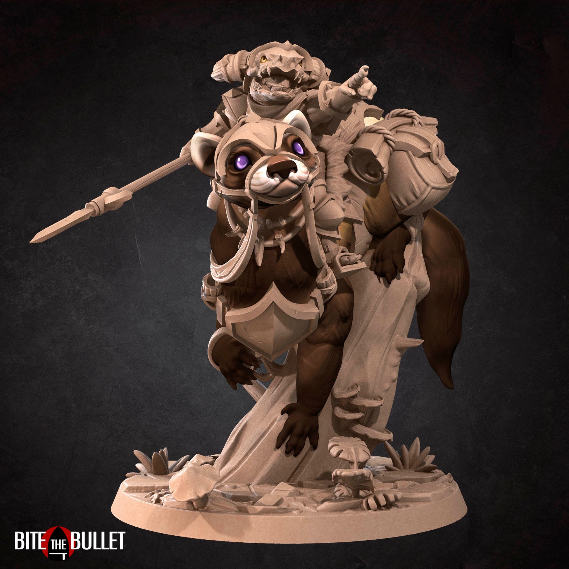 Kobold rider on ferret mount resin miniature by Bite the Bullet.