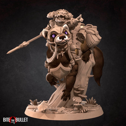 Kobold rider on ferret mount resin miniature by Bite the Bullet.