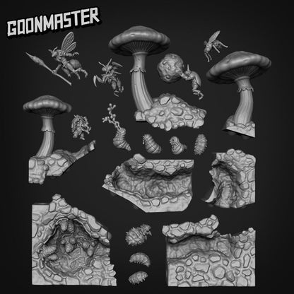 Insectopia Diorama Set (19 pieces) | Goon Master